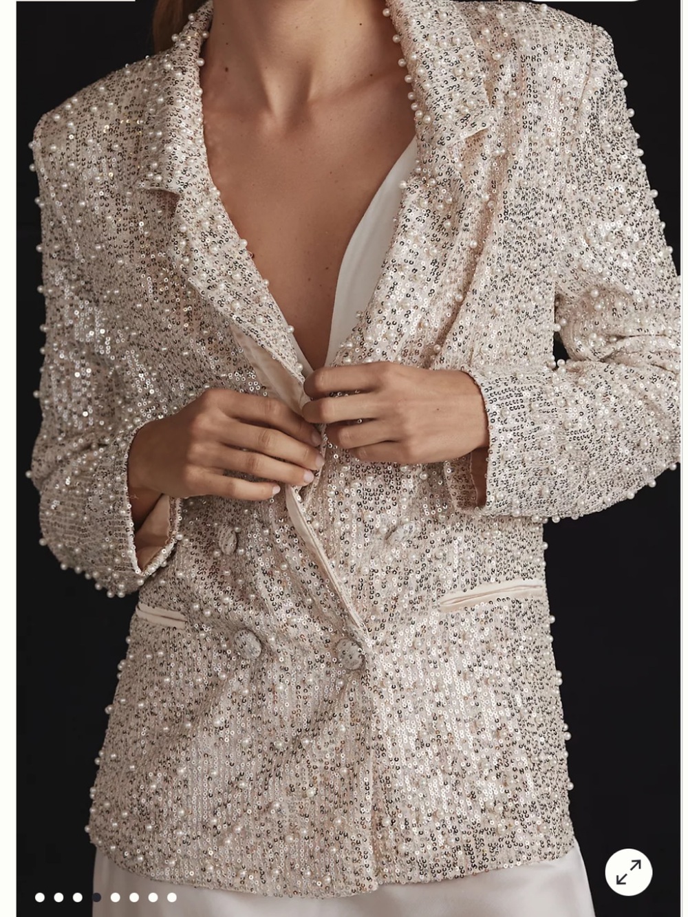Worn once. Mable pearl sequin blazer